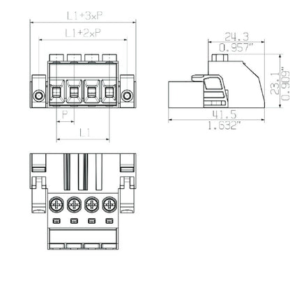 1931990000 - 7.62mm PCB Plug Connector with 180° Clamping Yoke  (Pack of 50)