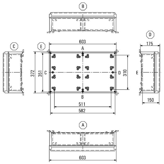 9502820000 - 603mm Light Grey Polyester Enclosure for Versatile Applications