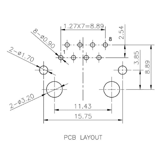 2436450000 - 180° PCB Mount RJ45 Modular Jack, 8 Poles, Cat. 5  (Pack of 120)