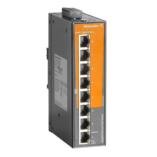 2682400000 - 8-Port Unmanaged PoE Switch for Gigabit Ethernet, -40°C to 70°C