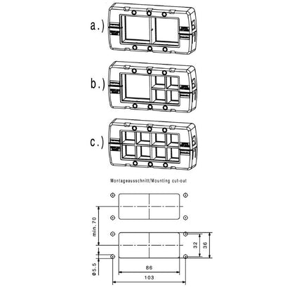 2891530000 - IP66 Polyamide Cable Entry Box, 64mm Height, Black