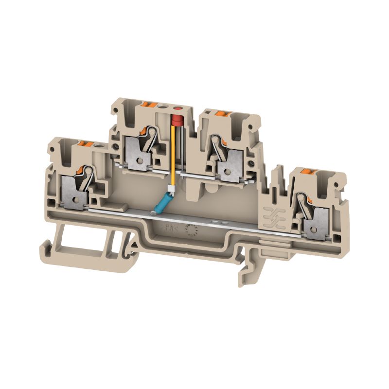 2704410000 - Dark Beige PUSH IN Terminal Block for 2.5mm² Wiring  (Pack of 50)