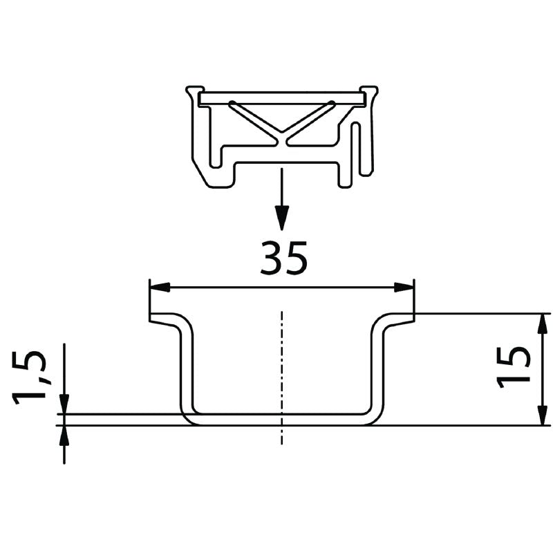 1335150000 - 250mm Mounting Rail Bus System, RoHS Compliant