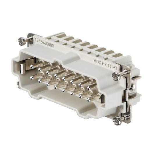1745840000 - HDC HE Male Insert 16A, 500V, Size 6, UL Certified