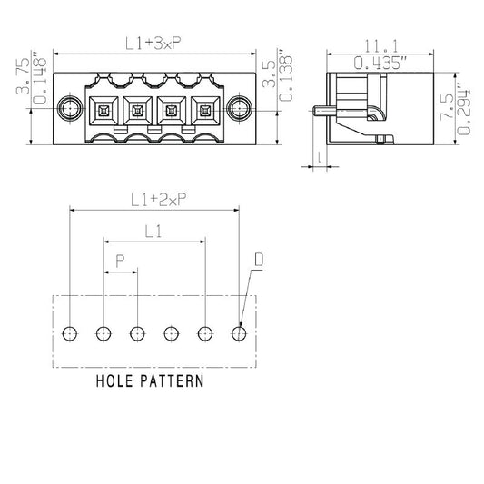 1393790000 - 10-Pole 3.50mm PCB Connector with Solder Flange, 180° Orientation  (Pack of 265)