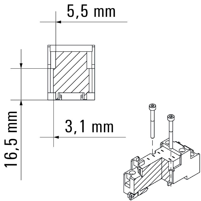 7760056106 - Flat 12A Relay Socket with 2 CO Contacts, 28.9mm Depth  (Pack of 10)