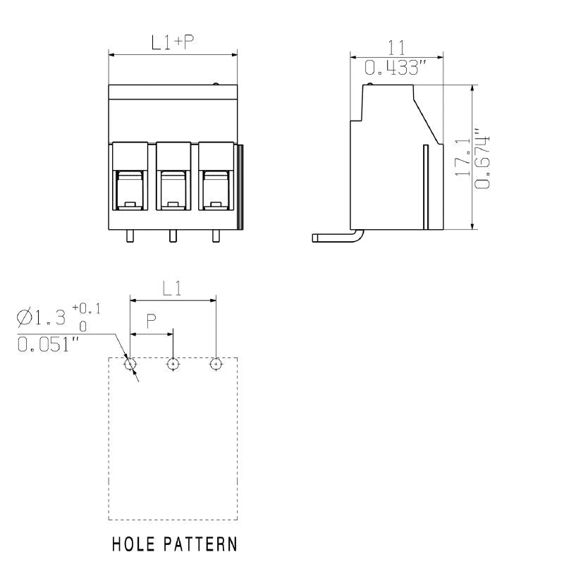 2429540000 - 5.00mm 6-Pole PCB Terminal with 180° Angle, Orange  (Pack of 60)