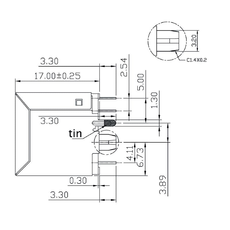 2461070000 - 8-Pole RJ45 Transformer Jack with 180° Elbow, 3.658g  (Pack of 120)