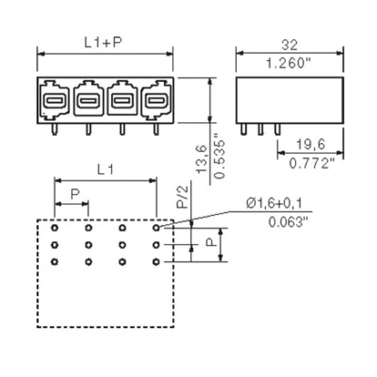 2496560000 - 10.16mm Male PCB Connector, 6 Poles, 90° Angle, Black Box  (Pack of 30)
