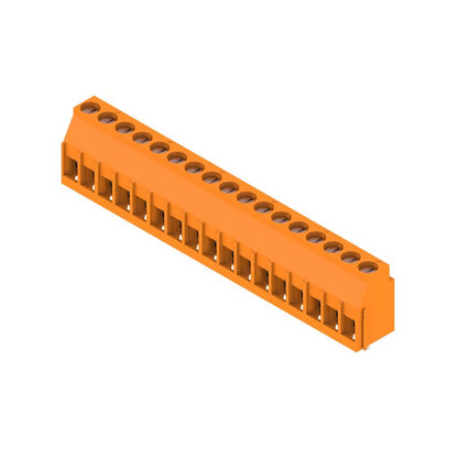 1251350000 - 5mm Orange PCB Terminal, 17 Poles, 90° Angle, 3.2mm Pins  (Pack of 18)
