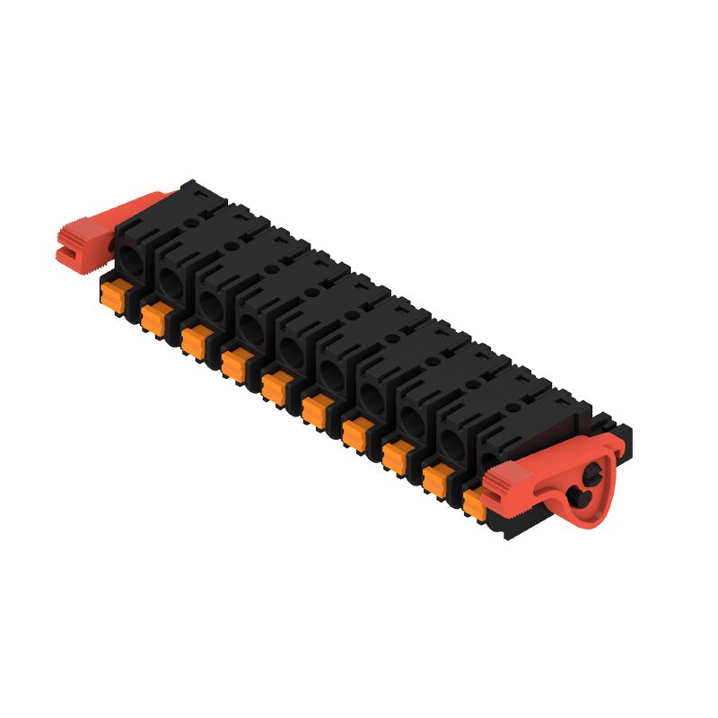 1227460000 - 10-Pole 180° PCB Female Plug Connector with Push-In Actuator  (Pack of 18)