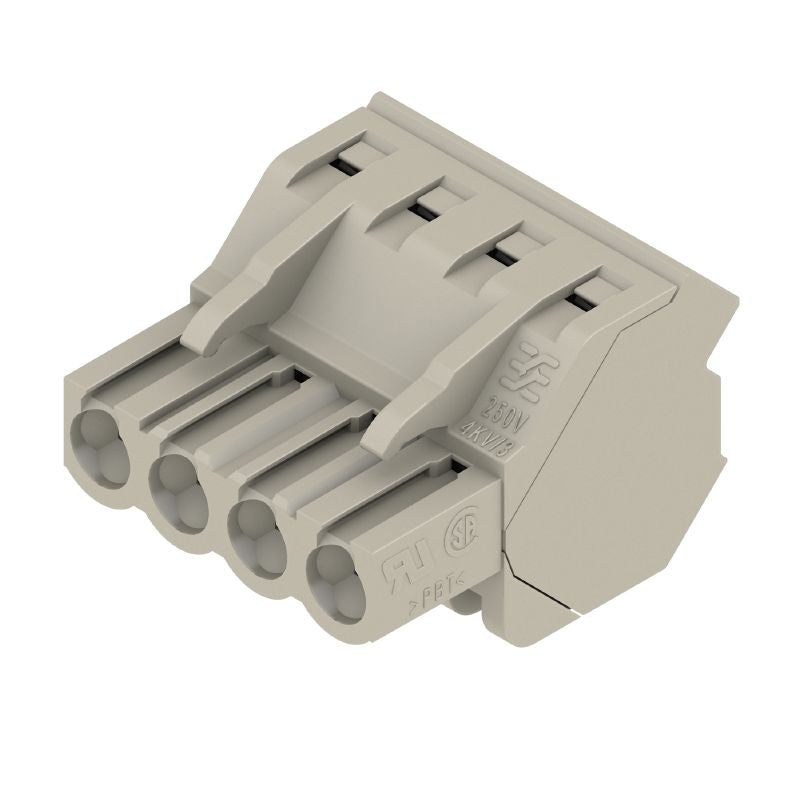 2449010000 - 5.08mm 4-Pole PCB Connector with 225° Clamping Angle  (Pack of 90)