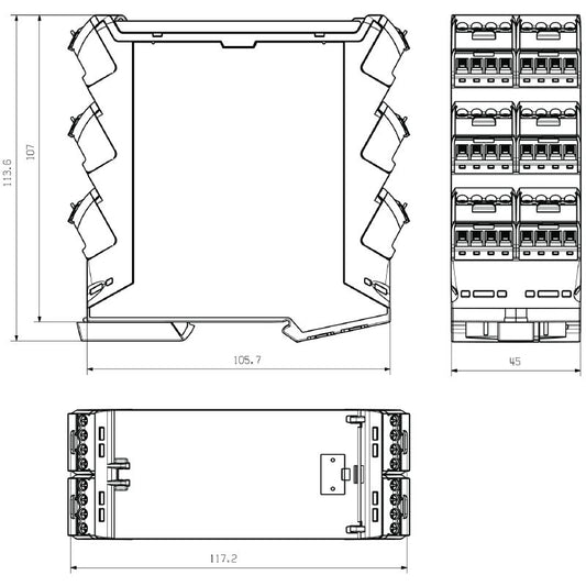 1519520000 - Black CH20M Omnimate Housing Components Kit, 45mm Width
