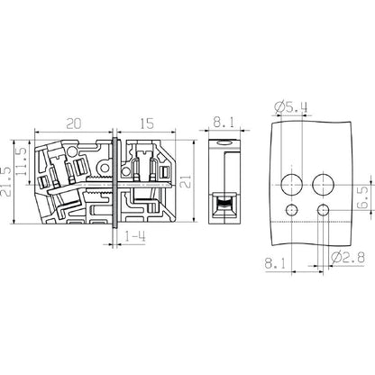1936550000 - 4mm² Screw Mount Terminal in Grey Wemid Material  (Pack of 50)