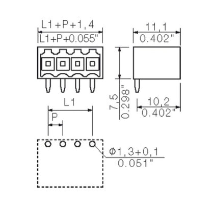 1614190000 - 3.5mm THT Connector, 16 Poles, 90° Angle, Black Box  (Pack of 50)
