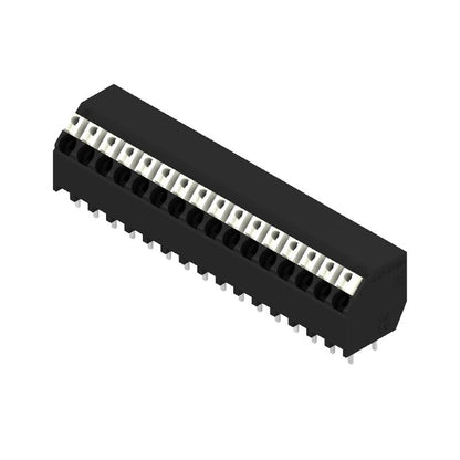 1886020000 - 3.81mm 16-Pole Black PCB Terminal, 135° Angle, Push-In  (Pack of 9)