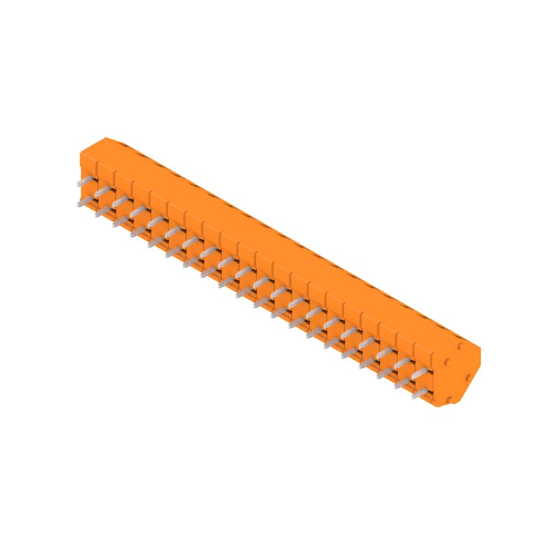 1960210000 - 5mm Tinned PCB Terminals, 20 Poles, 135° Angle, Orange  (Pack of 50)