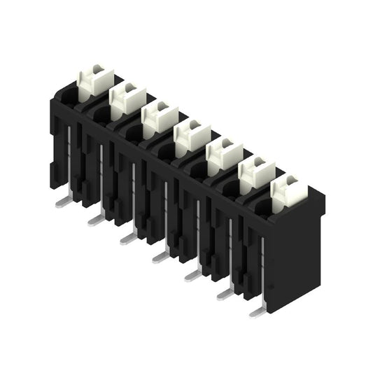 1473670000 - 5mm Black PCB Terminal, 7 Poles at 180°, PUSH IN Actuator  (Pack of 180)