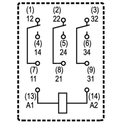 2450460000 - 230V AC Relay with 3 Contacts and Test Button  (Pack of 10)