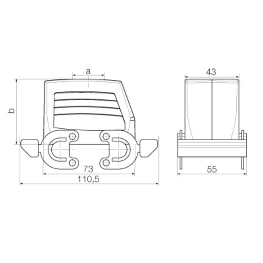 1654860000 - IP65 Housing with PG 16 Cable Entry and Side-locking Clamp