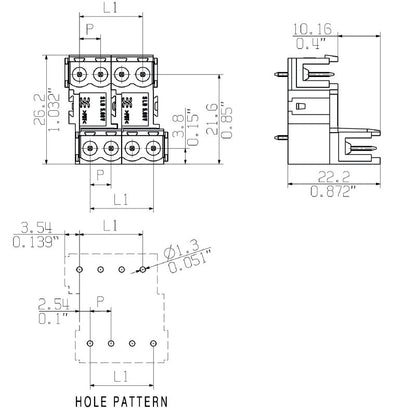1726800000 - 5.08mm Male PCB Connector with 16 Poles, Orange  (Pack of 20)