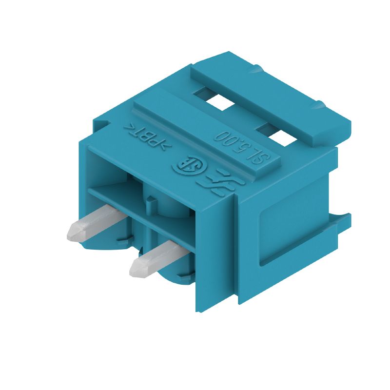 1052000000 - 5.00mm 2-Pole Male Header Connector with 180° Elbow, Blue  (Pack of 100)