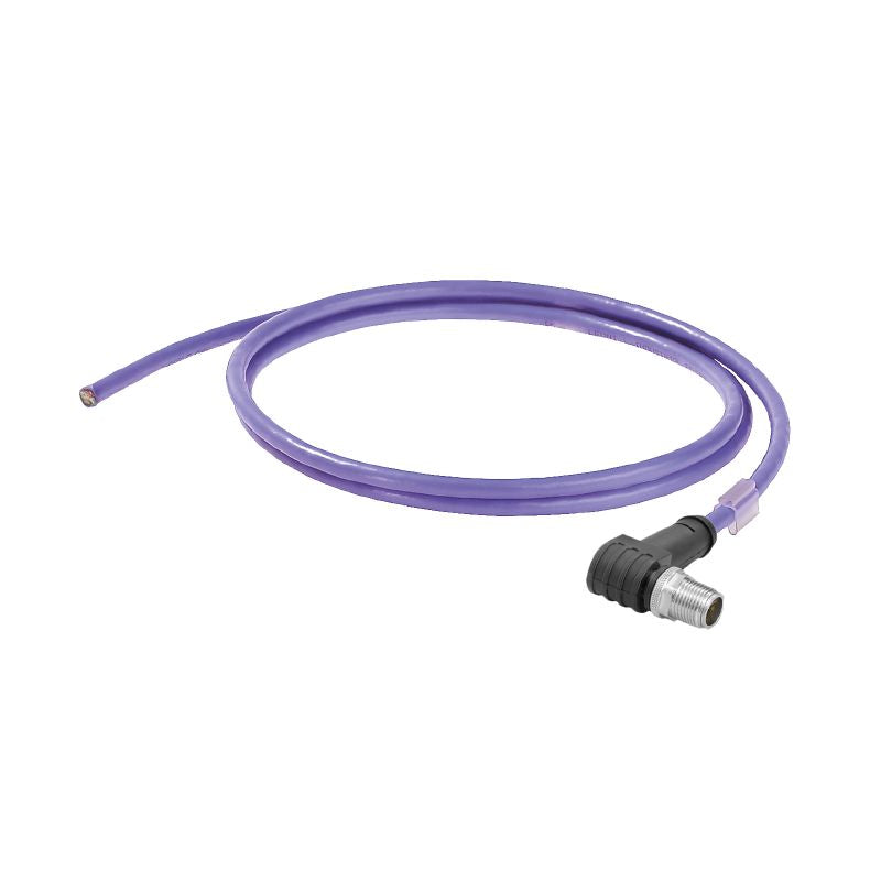 2912210100 - 10m M12 IP67 Angled Cat 6 Cable, Polyolefine