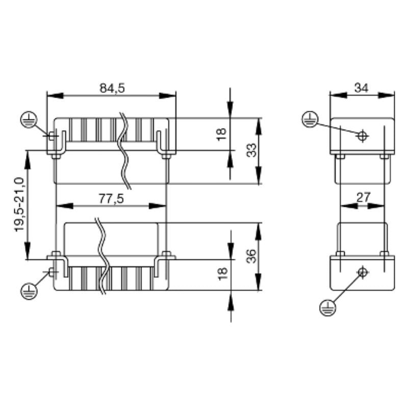 1826800000 - 32-Pole Crimp Connection Insert, 500V/16A, Size 6