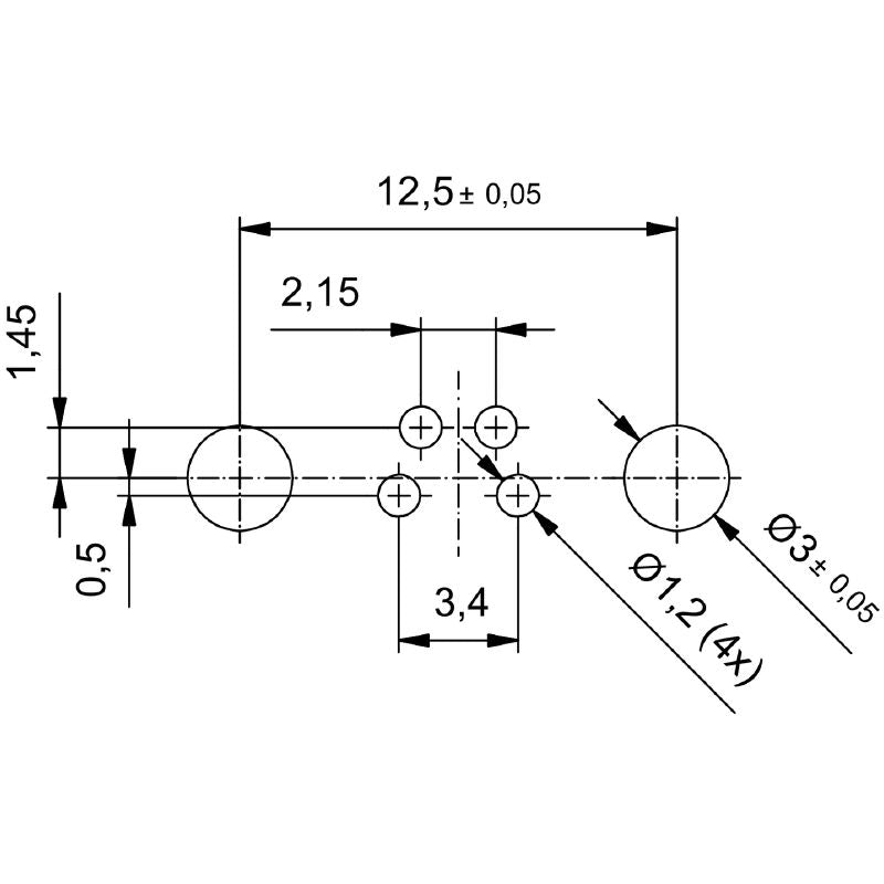 2424360000 - M8 Connector Plug with 4 Poles and M12 Mounting Thread  (Pack of 10)