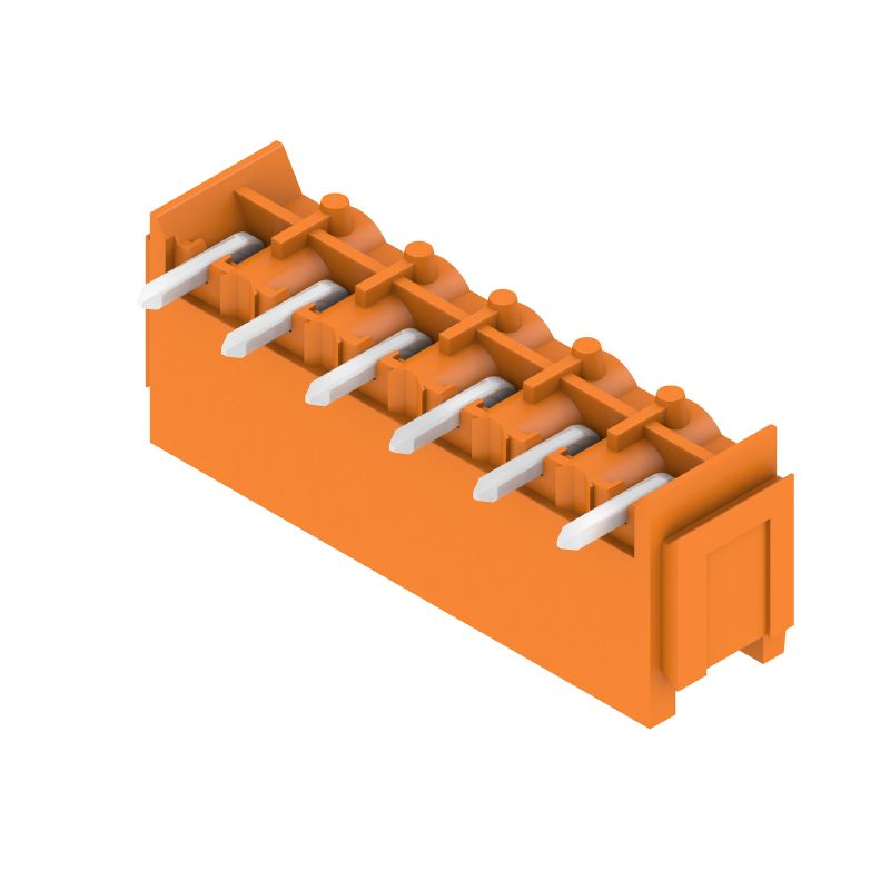 1148170000 - 6-Pole Orange PCB Connector, 3.2mm Pins, 90° Angle  (Pack of 50)