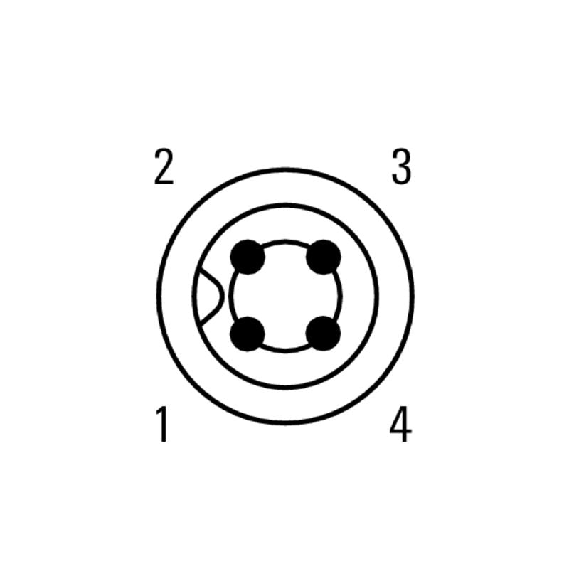 1873030000 - M5 Straight Plug with Built-in 4 Poles, 0.2m Length