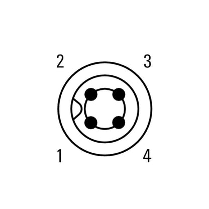 1873030000 - M5 Straight Plug with Built-in 4 Poles, 0.2m Length