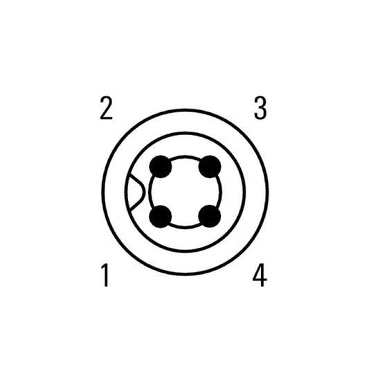 1873030000 - M5 Straight Plug with Built-in 4 Poles, 0.2m Length