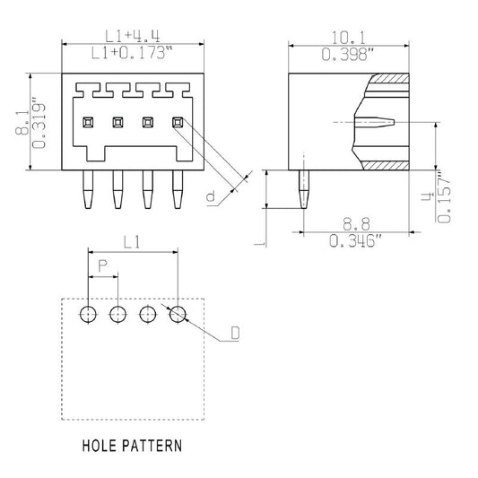2439840000 - 2.50mm THT Male Header Connector with 11 90° Poles  (Pack of 100)