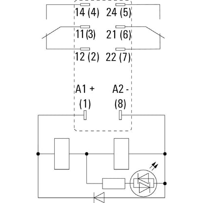 7760056341 - 48V DC D-SERIES Relay with Lockable Test Button, 5A  (Pack of 20)