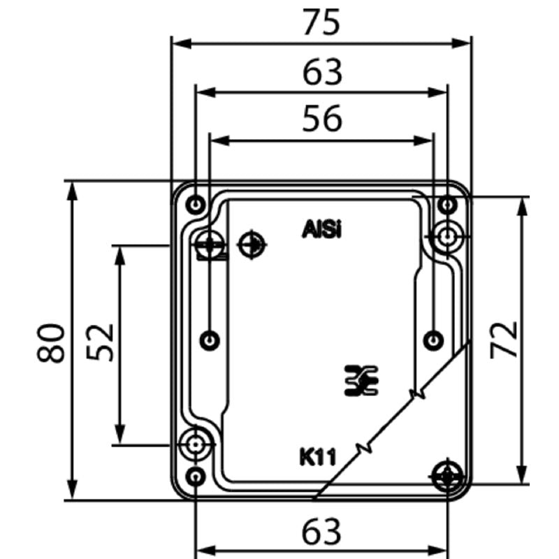 1966260000 - IP67 Junction Box, Variant 5, 1 Port, Straight Design