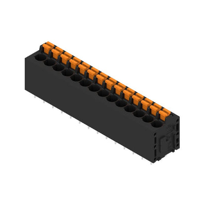 1425160000 - 5mm PCB Terminals, 14 Poles, Black, 180° Design  (Pack of 20)