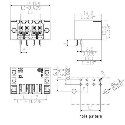 1728650000 - 10-Pole 3.50mm PCB Connector with THT Solder, Black  (Pack of 72)
