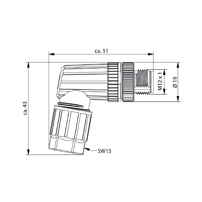 2681570000 - M12 Field Attachable Connector, RoHS Compliant, IP67 Rated
