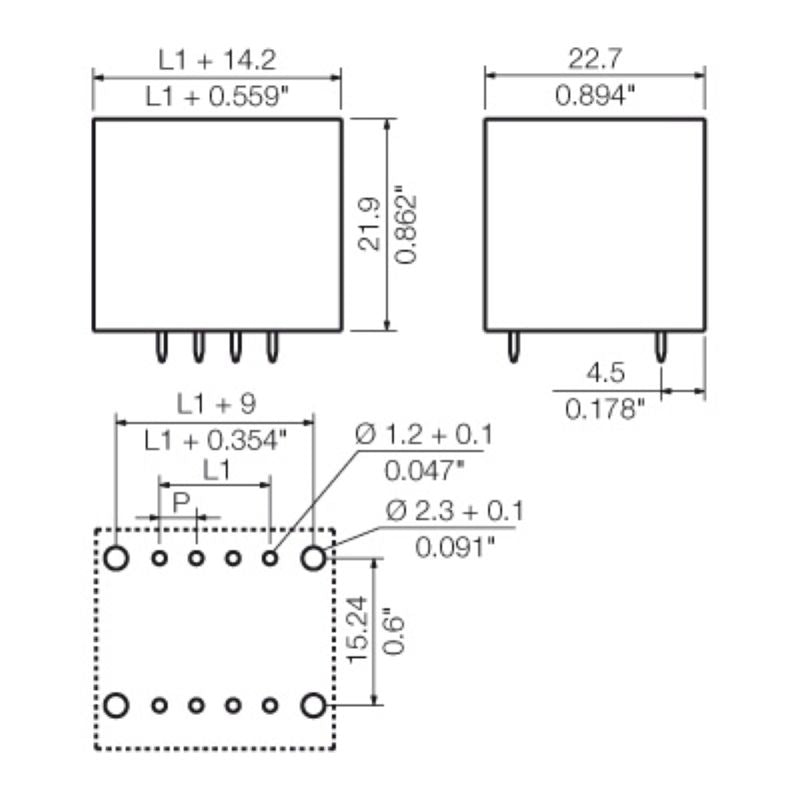 1030450000 - 6-Pole Orange PCB Connector, 3.81mm Pitch, 180° Orientation  (Pack of 52)