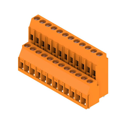 1977350000 - 5mm Pitch 24-Pole PCB Terminal, 90° Angle, Orange Finish  (Pack of 10)