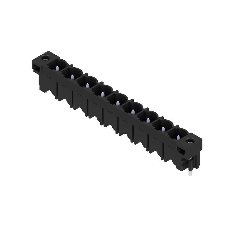 1141160000 - 9-Pole 7.62mm PCB Male Header with Solder Flange, Black  (Pack of 24)