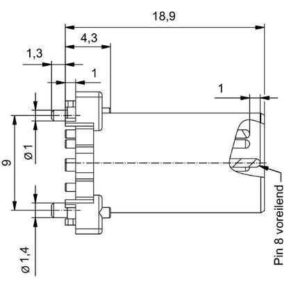 2422420000 - IP67 Rated 8-Pole Connector with Built-in Plugs  (Pack of 25)