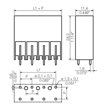 1930620000 - 4-Pole Black PCB Connector, 7.62mm Pitch, 180° Angle  (Pack of 60)