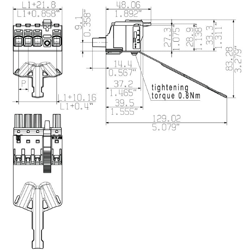 2627750000 - 10.16mm PCB Female Connector, 4-Pole, PUSH IN Connection  (Pack of 20)