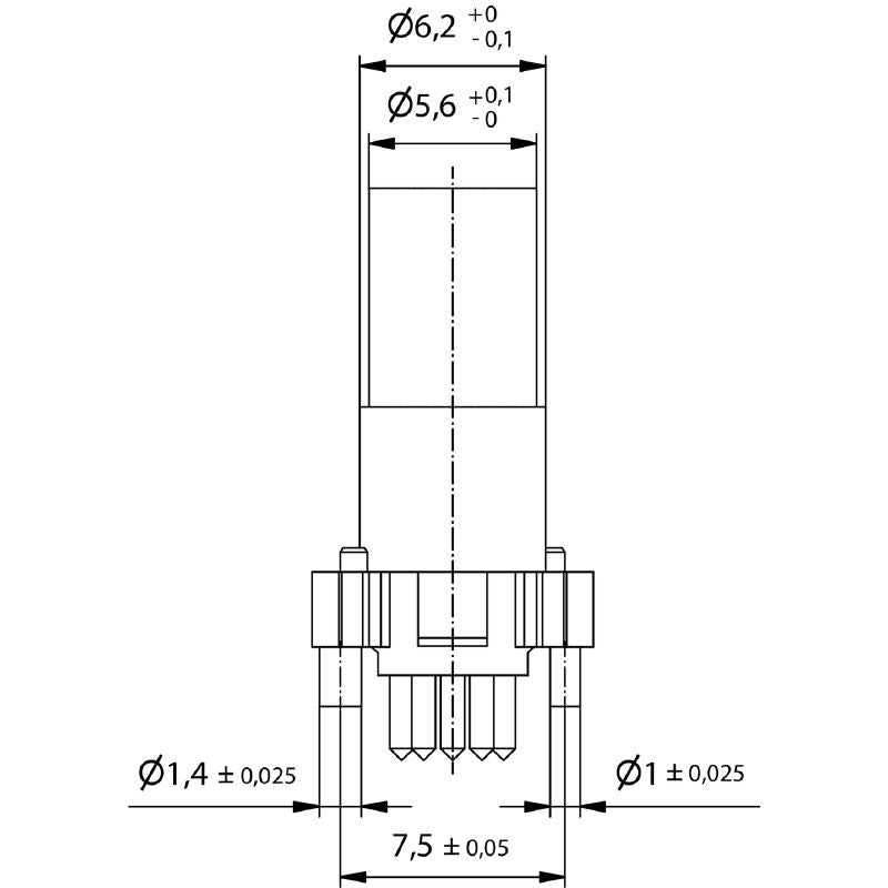 2424000000 - 5-Pole M8 PCB Connector, IP67 Rated, 4A, -25 to 95 °C  (Pack of 25)