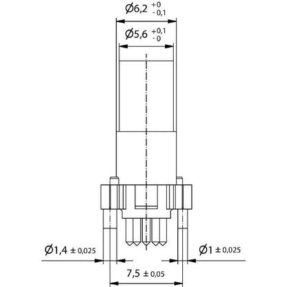 2424000000 - 5-Pole M8 PCB Connector, IP67 Rated, 4A, -25 to 95 °C  (Pack of 25)
