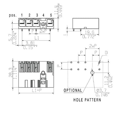 2706850000 - 7.62mm 4-Pole Black Male Header PCB Connector  (Pack of 110)