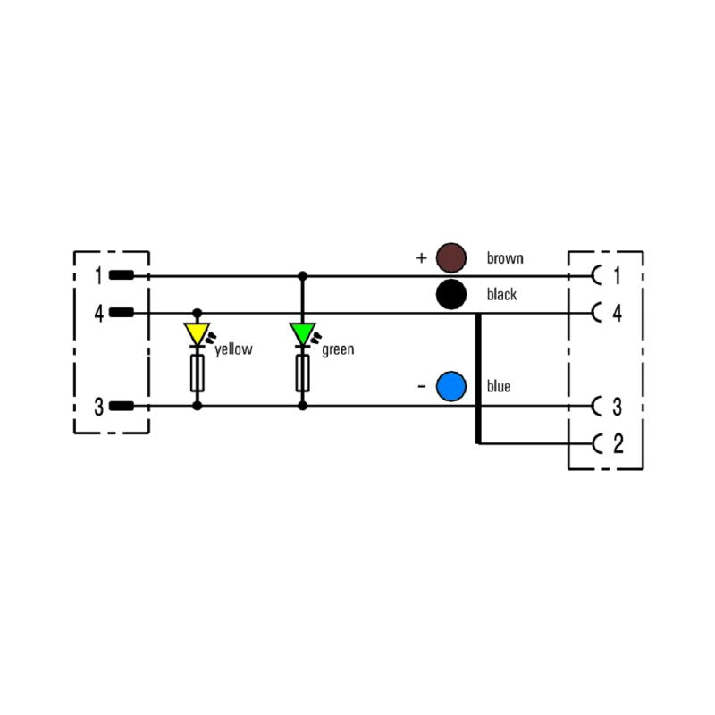 9457750200 - 2m M12 3-Pole Connecting Line with LED and PUR Sheath