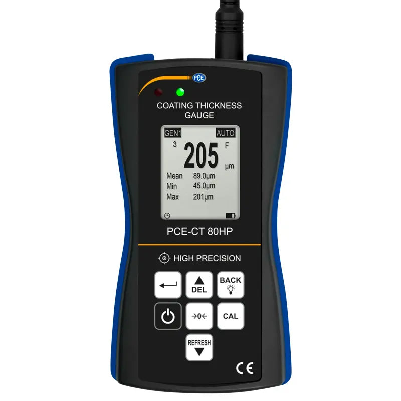 PCE-CT 80HP-F5N3 - High Precision Coating Thickness Gauge with V-Groove Sensor
